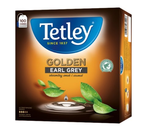 Herbata TETLEY GOLDEN EARL GREY czarna 100 saszetek z zawieszką