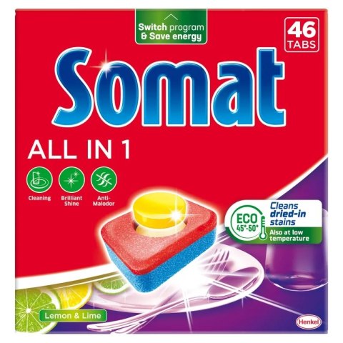 (WYCOFANE) SOMAT Tabletki do zmywarki 46 szt. All in one Lemon 577372