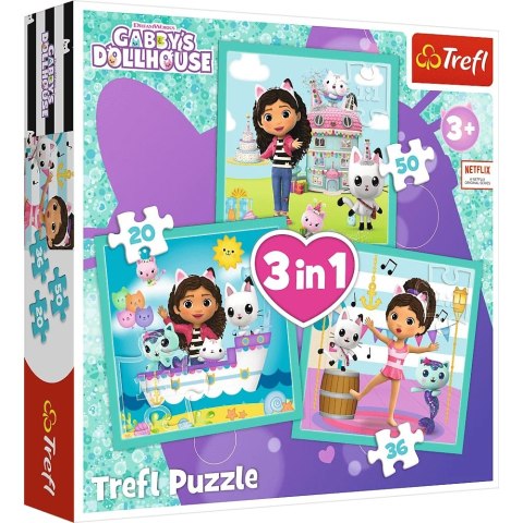 KOCI DOMEK GABI PUZZLE GABI KOTKI 3W1 3+ TREFL 34871