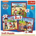 Puzzle 3W1 3+ Psi Patrol Wesołe pieski Paw Patrol Trefl 34867