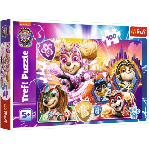 Puzzle 5+ Psi Patrol 100 el. Poznaj Mighty Pups Trefl 16460