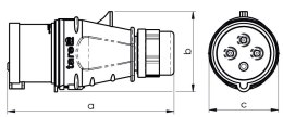 WTYKA IZOLACYJNA PRZENOŚNA 16A 400V 3P+Z IP44
