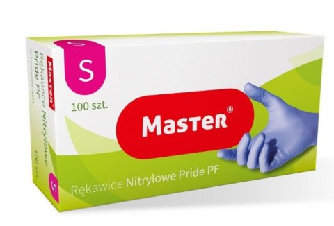 RĘKAWICE NITRYLOWE NIEBIESKIE MASTER PRIDE ROZMIAR S