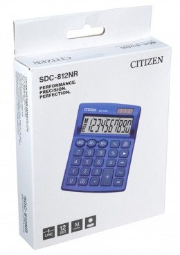 Kalkulator biurowy CITIZEN SDC-812NRNVE, 12-cyfrowy, 127x105mm, granatowy CITIZEN