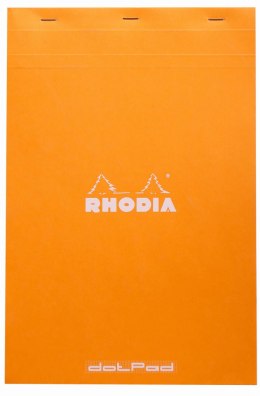 Blok RHODIA 21x31,8cm80g80ark.linia,19660 A4+ margines, pomarańczowy, kartki