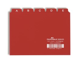 Przekładki A6 25 szt. 5/5 do kart. indeksami 25mm Czerwony 366003 DURABLE (X)