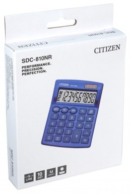 Kalkulator biurowy CITIZEN SDC-810NRNVE, 10-cyfrowy, 127x105mm, granatowy CITIZEN