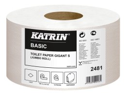 Papier toaletowy, duże rolki KATRIN BASIC Gigant S, 2481, opakowanie: 12 rolek