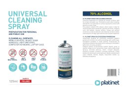 Spray w aerozolu 125ml Alkohol 70% PLATINET dezynfekcja wirusobójczy bakt
