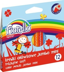 Kredki FIORELLO Super Soft MINI JUMBO, 12 kolorów, jumbo trójkątne 170-2297