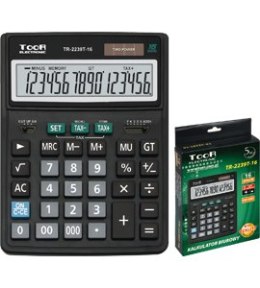 Kalkulator TOOR TR-2239, 16 pozycyjny, podwójne zasilanie 120-1452