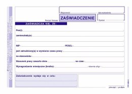 502-5 Zaświadczenie o zatrudnieniu MICHALCZYK&PROKOP A6 80 kartek Michalczyk i Prokop