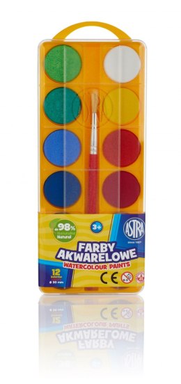 Farby akwarelowe Astra 12 kolorów - fi 30,0 mm z eurozawieszką, 83216904