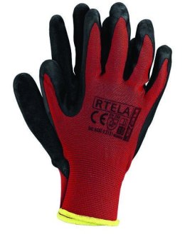 Rękawice powlekane czerwono-czarne rozmiar 10 RTELA Reis