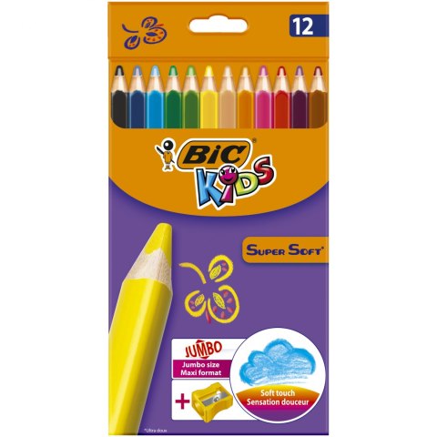 Kredki ołówkowe BIC Kids Super Soft 12+1szt, 933960