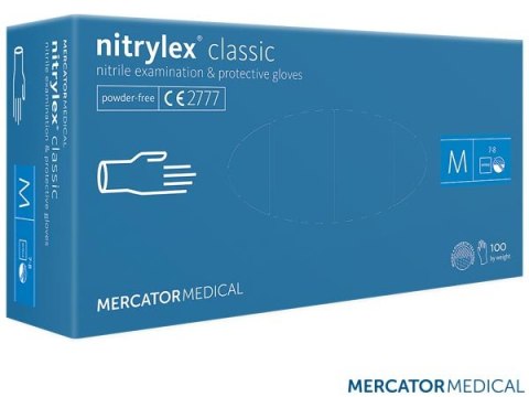 Rękawice nitrylowe L (100) niebieskie NITRYLEX MERCATOR MEDIAL 8%VAT
