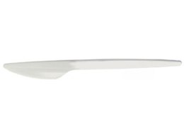 Nóż plastikowy jednorazowy biały 16,5 cm (100 szt.) 32132