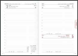 Kalendarz A5 dzienny KS1-16 szary szlif STANDARD 2022 TELEGRAPH