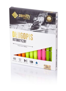 Długopis automatyczny Zenith 7 Fluo - box 10 sztuk mix kolorów, 4071030 (X)