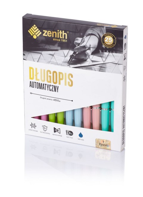 Długopis automatyczny Zenith 7 Pastel - box 10 sztuk mix kolorów, 4071010
