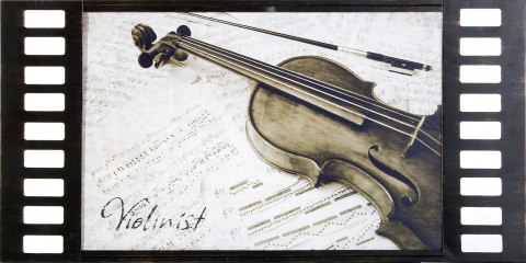 OBRAZ VIOLIN 60X30X1 CM CZARNY