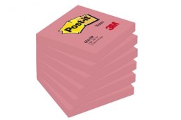 Bloczek samoprzylepny POST-IT (654N), 76x76mm, 1x100 kart., jaskrawy różowy