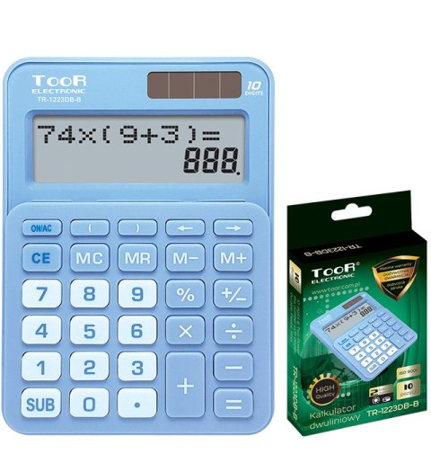 Kalkulator dwuliniowy TOOR TR-1223DB-B 10-pozycyjny niebieski 120-1901 (X)