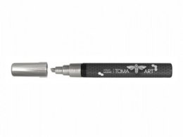 Marker akrylowy, fibrowa końcówka ścięta 2-5mm, srebrny TO-400 Toma (X)