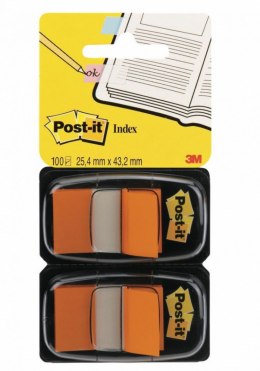 Zakładki indeksujące POST-IT_ (680-O2EU), PP, 25,4x43,2mm, 2x50 kart., pomarańczowy