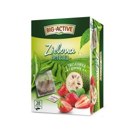 Herbata BIG-ACTIVE TRUSKAWKA-GRAVIOLA zielona 20 kopert/34g