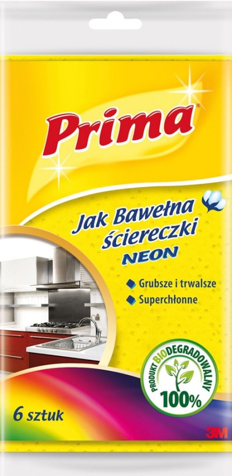 Ściereczki PRIMA Neon, 6szt., mix kolorów