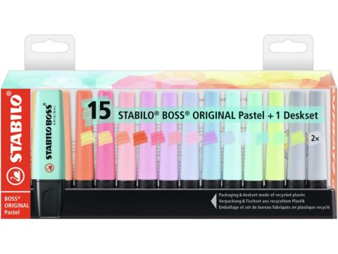 Zakreslacz STABILO BOSS Pastel podstawka 15 szt 7015-02-5