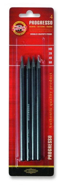 Ołówek PROGRESSO 8914 kom.4szt HB,2B,4B,6B