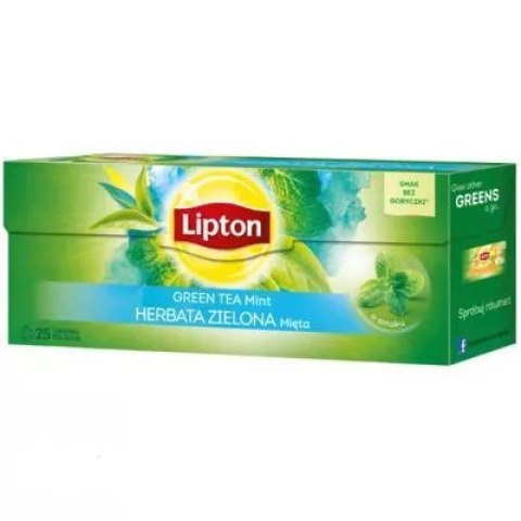 Herbata LIPTON GREEN MINT 25 torebek zielona z nutą mięty