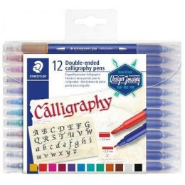 Pisak artystyczny do kaligrafii, Design Journey, 3.5mm i 2mm, 12 kol., Staedtler S 3005 TB12