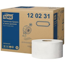 Papier_toaletowy Tork ADVANCED mini jumbo, 2 warstwy, kolor biały, makula