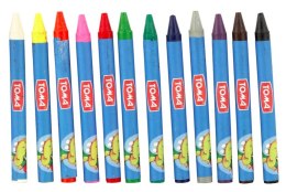 Kredki szkolne świecowe ZĘBOZAURUS 9cm - 12 kolorowe mix TO-558-82 Toma (X)