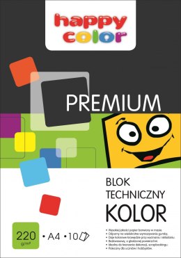 Blok techniczny PREMIUM kolorowy A3, 220g, 10 ark, Happy Color HA 3722 3040-09