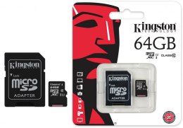 Pamięć MicroSD KINGSTON 64GB MicroSDHC CL10 SDC10G2/64GB (X)