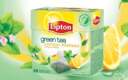 Herbata_LIPTON PIRAMID GREEN LEMON MELISA (20 saszetek)