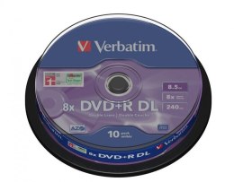 Płyta DVD+R VERBATIM DL CAKE (10) DoubleLayer 8.5GB x8 MattSil 43666