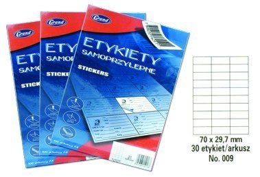 Etykiety samoprzylepne No. 009 70x29,7 mm GRAND 150-1036