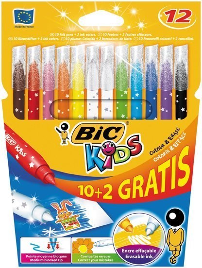 Flamastry BIC Kids Magic Felt Pens 10+2szt, 9202952