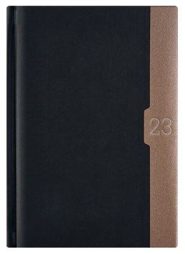 Kalendarz A5 LUX książkowy (L3), 11 - czarny linea / złoty 2023 TELEGRAPH