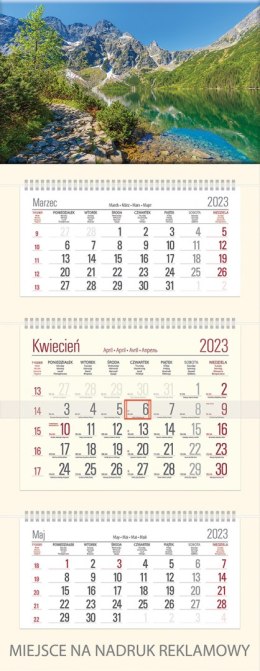 Kalendarz Trójdzielny z główką (T01) POTOK- krem 2024 TELEGRAPH