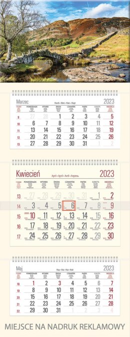 Kalendarz Trójdzielny z główką (T05) ZAMEK - krem 2024 TELEGRAPH