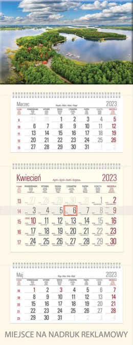 Kalendarz Trójdzielny z główką (T09) PARK - krem 2024 TELEGRAPH