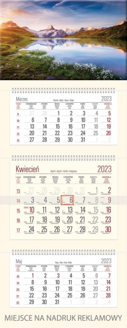 Kalendarz Trójdzielny z główką (T13) BRZASK - krem 2023 TELEGRAPH