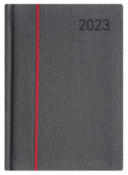 Kalendarz B-5 CLASSIC książkowy (C2), 17 - szary juta / wstawka tekstylna 2023