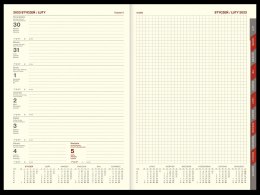 Kalendarz Cross z gumką i ażurową datówką A4 tygodniowy z notesem p. kremowy Nr kat. 204 A4TNRK czerwony 2024 WOKÓŁ NAS